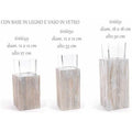  Mercury Bugia Porta Tealight Con Base Legno 33cm