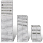  Set 3 Pz Supporto Candela Lavorato A Mano Bianco VidaXL