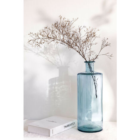  SKLUM Vaso In Vetro Riciclato 40,5 Cm Pussa Blu Celeste