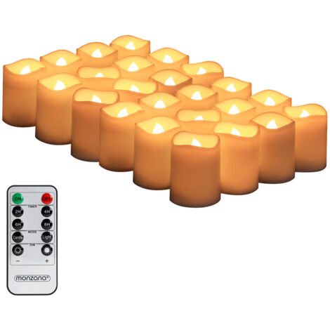 Set Di 24 Candele Da Tè Monzana Lumini LED Con Telecomando Timer Lumini A Batteria Candele Elettriche Lumini Elettrici Candele Da The