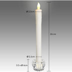  Candele Da Tavolo Set Da 8 Candele LED Con Porta Candele In Vetro Fiamma Tremolante A Batteria Ø 2,1x26 Cm Candele Elettriche Candele Per Candelabro Candele Lunghe