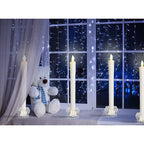  Candele Da Tavolo Set Da 12 Candele LED Con Porta Candele In Vetro Fiamma Tremolante A Batteria Ø 2,1x26 Cm Candele Elettriche Candele Per Candelabro Candele Lunghe
