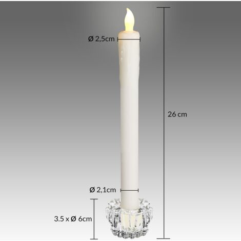  Candele Da Tavolo Set Da 12 Candele LED Con Porta Candele In Vetro Fiamma Tremolante A Batteria Ø 2,1x26 Cm Candele Elettriche Candele Per Candelabro Candele Lunghe