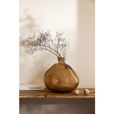  SKLUM Vaso In Vetro Riciclato 33 Cm Jound Marrone Grano