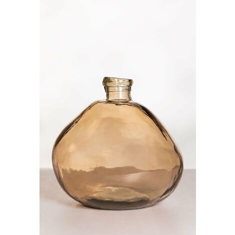  SKLUM Vaso In Vetro Riciclato 33 Cm Jound Marrone Grano