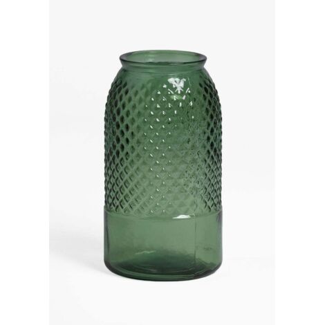  SKLUM Vaso In Vetro Riciclato 27,5 Cm Dinte Verde Felce