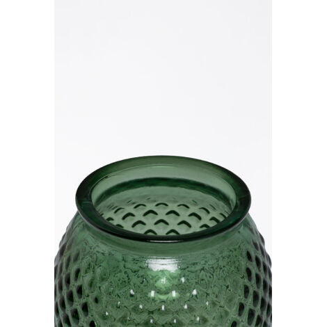  SKLUM Vaso In Vetro Riciclato 27,5 Cm Dinte Verde Felce