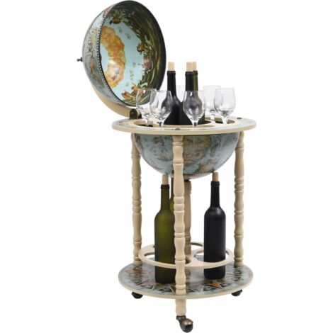  Cantinetta A Globo Da Bar Con Supporto In Eucalipto Blu VidaXL