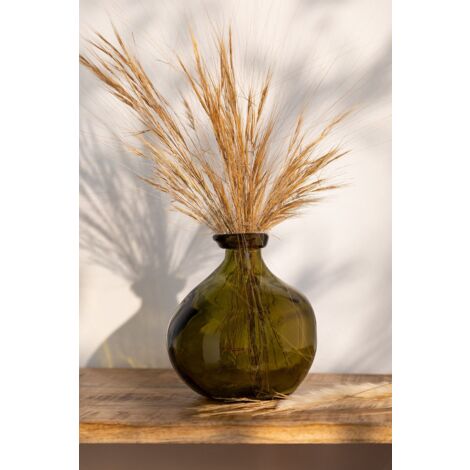  SKLUM Vaso In Vetro Riciclato 18 Cm Jound Verde Fogliame
