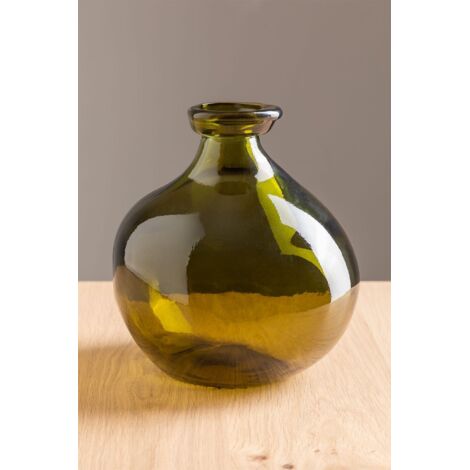  SKLUM Vaso In Vetro Riciclato 18 Cm Jound Verde Fogliame
