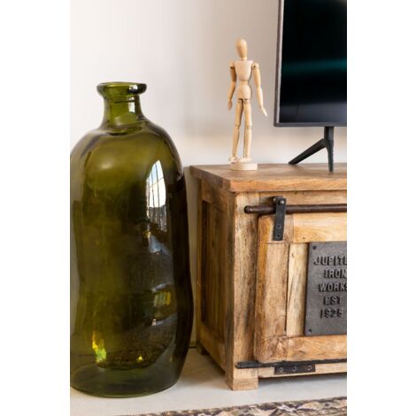  SKLUM Vaso In Vetro Riciclato Boyte 73 Cm Verde Fogliame
