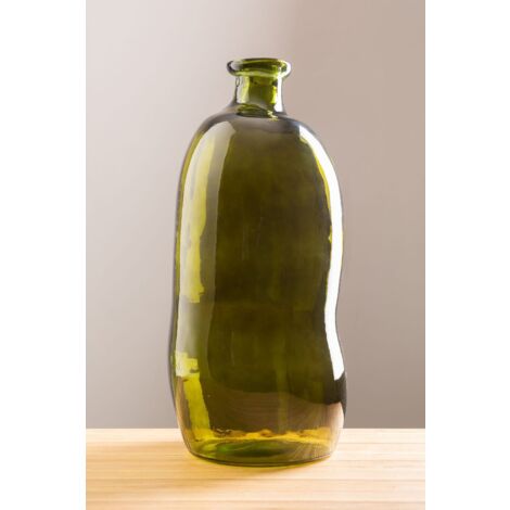  SKLUM Vaso In Vetro Riciclato Boyte 73 Cm Verde Fogliame