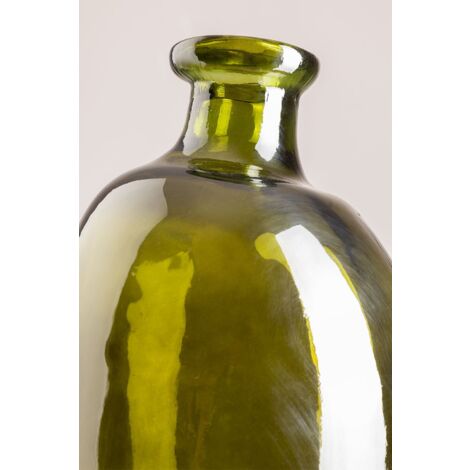  SKLUM Vaso In Vetro Riciclato Boyte 73 Cm Verde Fogliame