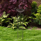  Vasca Per Uccelli Con Supporto Vaschetta Per Uccellini, Griglia Per Viticci Con Picchetto A Terra Resistente Al Gelo Marrone Antico, 19 Cm LxA 30x82 Cm, Giardino
