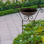  Vasca Per Uccelli Con Supporto Vaschetta Per Uccellini, Griglia Per Viticci Con Picchetto A Terra Resistente Al Gelo Marrone Antico, 19 Cm LxA 30x82 Cm, Giardino