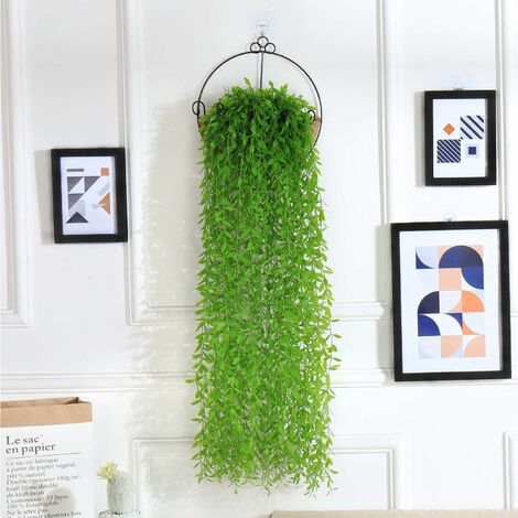  2pcs Pianta Artificiale Appesa, 95 Cm Piante Artificiali Edera Foglie Di Salice Piante Di Plastica, Matrimonio Giardino Appeso Pianta Di Vite Decorazione -A