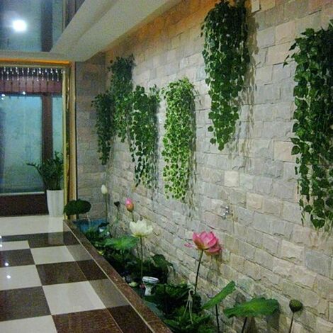  Piante Verdi Artificiali, 5 Pezzi Da 90 Cm Di Edera Finta Da Appendere Alla Decorazione Di Foglie Di Clorella Verde