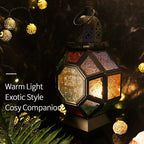  Lanterna Marocchina In Metallo Retrò, Portacandele In Ferro Portacandele Marocchino Per Giardino Esterno, Lanterna A Candela Lampada Candela Arredamento Orientale - Nero + Colorato