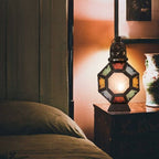  Lanterna Marocchina In Metallo Retrò, Portacandele In Ferro Portacandele Marocchino Per Giardino Esterno, Lanterna A Candela Lampada Candela Arredamento Orientale - Nero + Colorato