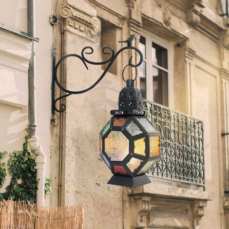  Lanterna Marocchina In Metallo Retrò, Portacandele In Ferro Portacandele Marocchino Per Giardino Esterno, Lanterna A Candela Lampada Candela Arredamento Orientale - Nero + Colorato