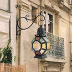  Lanterna Marocchina In Metallo Retrò, Portacandele In Ferro Portacandele Marocchino Per Giardino Esterno, Lanterna A Candela Lampada Candela Arredamento Orientale - Nero + Colorato