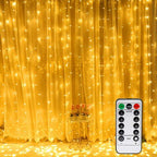  Tenda Luminosa LITZEE, Lucine Per Finestre 300 LED 3m × 3m, 8 Modalità Di Illuminazione, Atmosfera Per Decorazioni Natalizie, Matrimoni, Compleanni, Balcone, Terrazza, Camera Da Letto [Classe Energeti