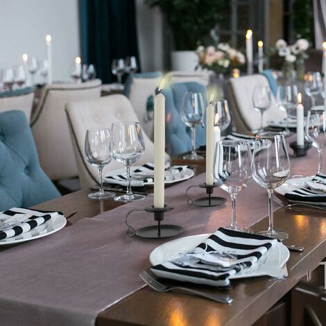  Portacandele 2 Pz, Candeliere Vintage In Ferro Battuto Con Manico E Vassoio Candelabri Retrò Decorazione Da Tavola Per San Valentino Natale Halloween Cerimonia Di Nozze Compleanno, Nero