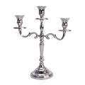 Decoris CANDELABRO IN ALLUMINIO SMALTATO LUCIDO SILVER H30CM