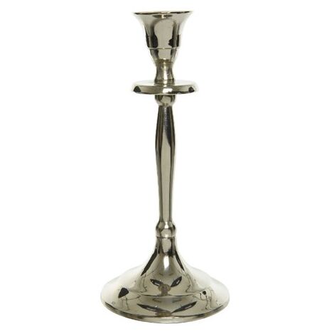 Decoris PORTA CANDELE IN ALLUMINIO COLORE SILVER H20CM