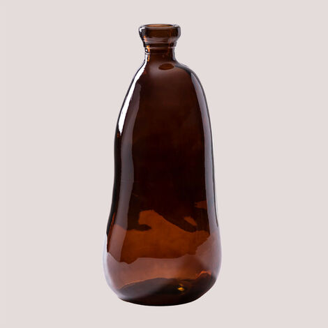  SKLUM Vaso In Vetro Riciclato 50 Cm Boyte Marrone Caramello