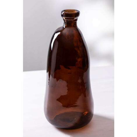  SKLUM Vaso In Vetro Riciclato 50 Cm Boyte Marrone Caramello