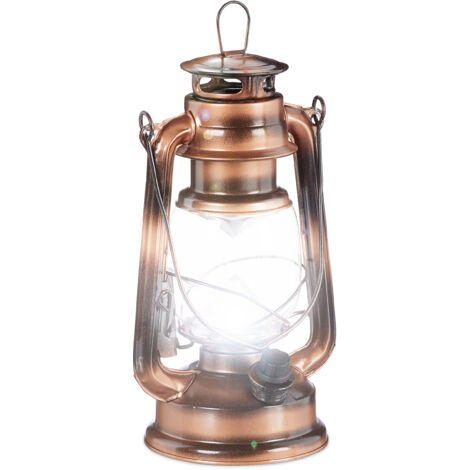  2x Lanterna LED, Lampada Decorativa Retrò Per Finestre O Da Giardino, A Batteria, Bronzo