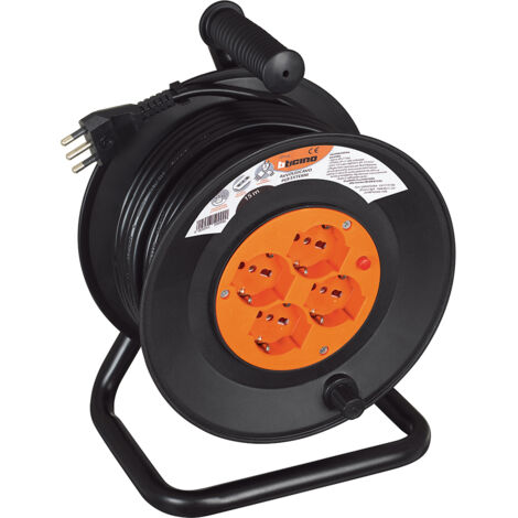  AVVOLGICAVO BTICINO 1 PRESA 16 A + 4 PRESE BIPASSO SCHUKO 10 / 16 A CAVO 15 MT.