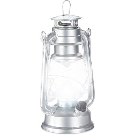  2x Lanterna LED, Lampada Decorativa Retrò Per Finestre O Da Giardino, A Batteria, Argentato