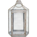  Rebecca Mobili Lanterna Portacandela Bianca Grande Shabby In Metallo E PVC Da Interno Esterno