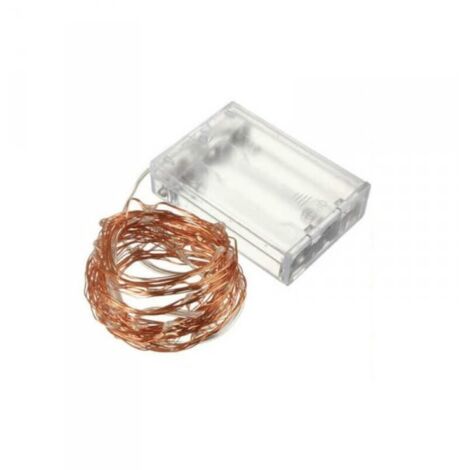  Stringa Led RGB Fisso Filo Rame Copper Wire String 5 Metri 50 Led IP67 Cielo Stellato Per Decorazione Festa Nozze Addobbi Natalizi Alimentata A Pile