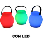  Lampada Led Plastica Ricaricabile Multicolor Tondo Cmø15h15
