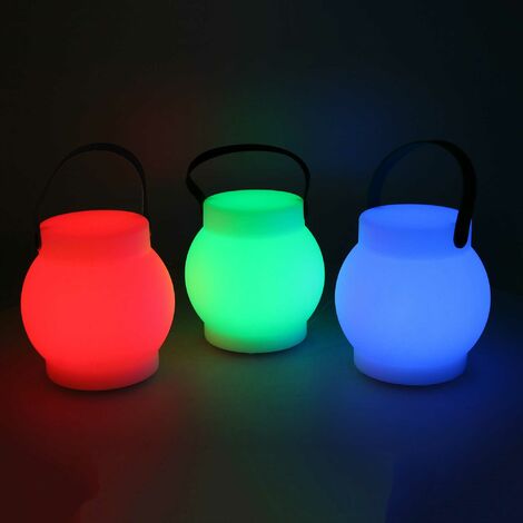  Lampada Led Plastica Ricaricabile Multicolor Tondo Cmø15h15