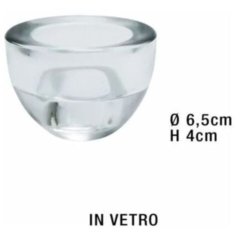 Mercury Portacandela Tondo In Vetro Trasparente Per Candela E Tealight Elegante