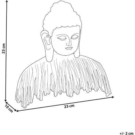  Statuetta Decorativa Grigio E Dorata Poliresina 23 Cm Buddha Anticato Ramdi