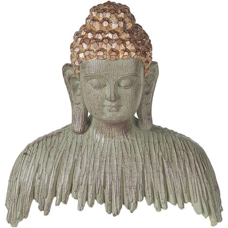  Statuetta Decorativa Grigio E Dorata Poliresina 23 Cm Buddha Anticato Ramdi