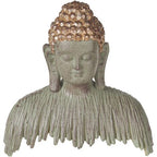  Statuetta Decorativa Grigio E Dorata Poliresina 23 Cm Buddha Anticato Ramdi