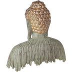  Statuetta Decorativa Grigio E Dorata Poliresina 23 Cm Buddha Anticato Ramdi