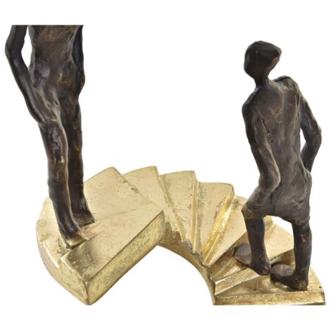  Statua Decorativa DKD Home Decor Dorato Resina Grigio Scuro Scala Moderno (14 X 14 X 41,5 Cm)