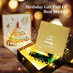  Biglietto Di Auguri Di Compleanno Musicale Invito Di Compleanno Biglietto Regalo Ragazza Uomo Ragazzo Donna Pop Up 3D Con Busta, Oro