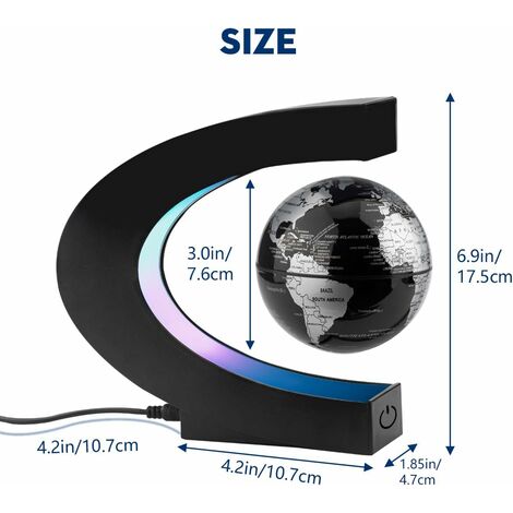  Lampada A Globo A Levitazione Magnetica Galleggiante Creativa Con Globo Terrestre Luminoso Con Luci A LED E Base A Forma Di C Per Dimostrazioni Didattiche Decorazioni Per La Casa E L'ufficio Regalo