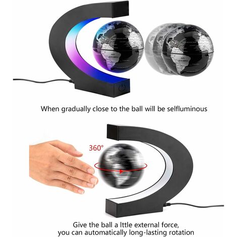  Lampada A Globo A Levitazione Magnetica Galleggiante Creativa Con Globo Terrestre Luminoso Con Luci A LED E Base A Forma Di C Per Dimostrazioni Didattiche Decorazioni Per La Casa E L'ufficio Regalo