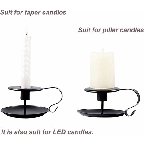  READCLY-Candeliere In Ferro Nero, Candeliere Con Manico Regali Per Feste, Matrimoni, Feste, San Valentino (nero, 1)