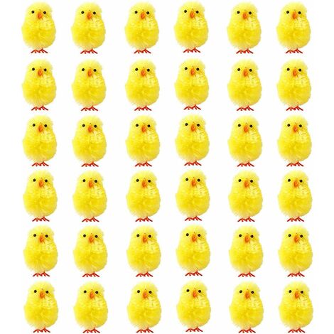  SOEKAVIA 12/36 Pezzi Mini Pulcino Di Pasqua Giocattoli Di Plastica Pulcino Per Bambini Decorazione Pasquale Da 1,5 Pollici