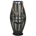 Progarden LANTERNA IN BAMBOO VERDE 24X24XH48CM OVALE CON CORDA IN JUTA